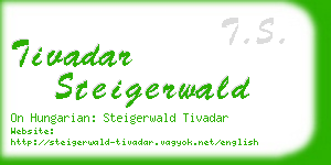 tivadar steigerwald business card